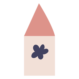 Castle tower with flower flat PNG Design