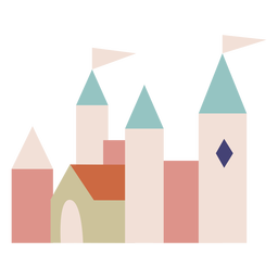 Fairytale castle flat PNG Design
