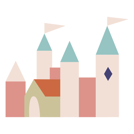 Fairytale castle flat PNG Design