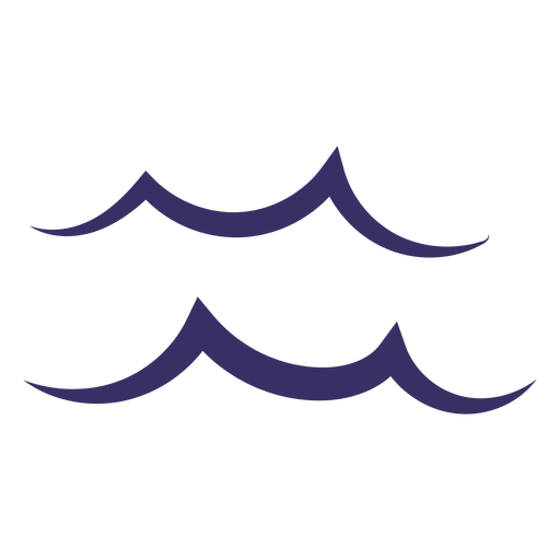 Blue ocean waves flat PNG Design