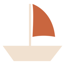 Sailboat With Brown Sail Flat PNG & SVG Design For T-Shirts