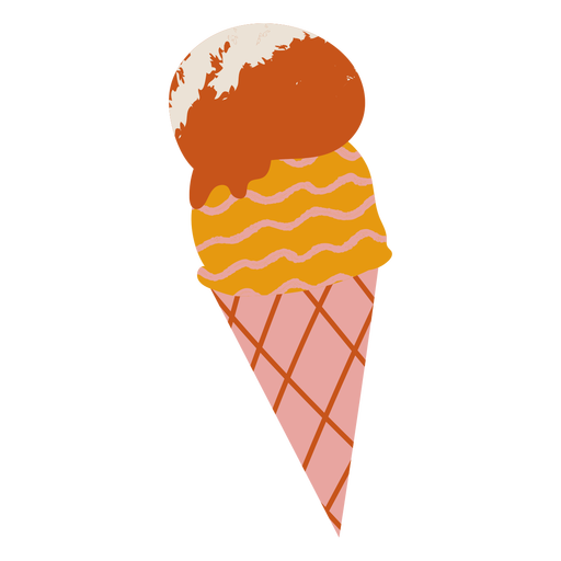 Pink icecream cone textured PNG Design