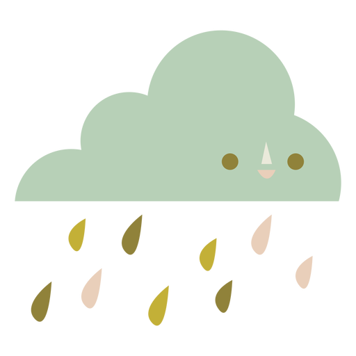 Nette Wolke, die flach regnet PNG-Design