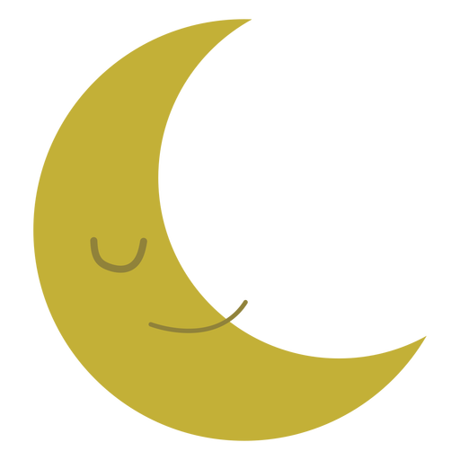 Wanning crescent happy moon flat PNG Design