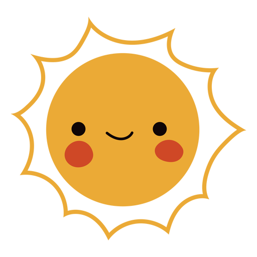Cute sun flat PNG Design