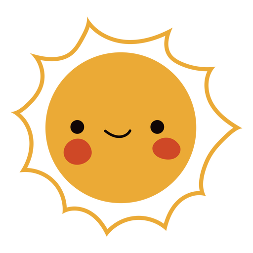 Lindo sol plano Diseño PNG