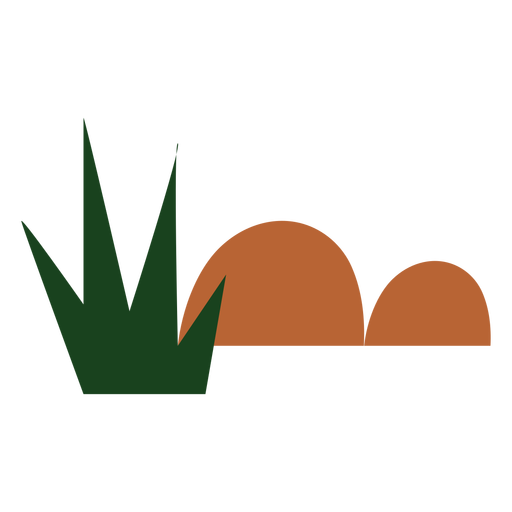 Hills with bush flat PNG Design