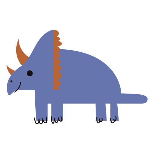 Cute Triceratops flat PNG Design