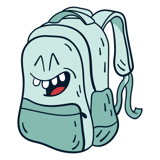 Backpack laughing cartoon PNG Design