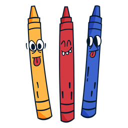 Crayons funny cartoon Transparent PNG