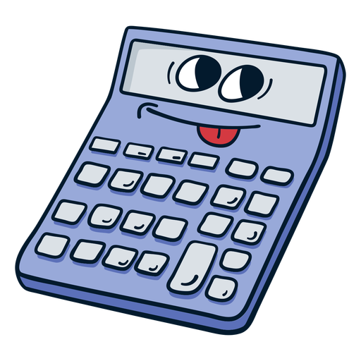 Playful calculator cartoon PNG Design