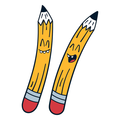 Laughing pencils cartoons PNG Design