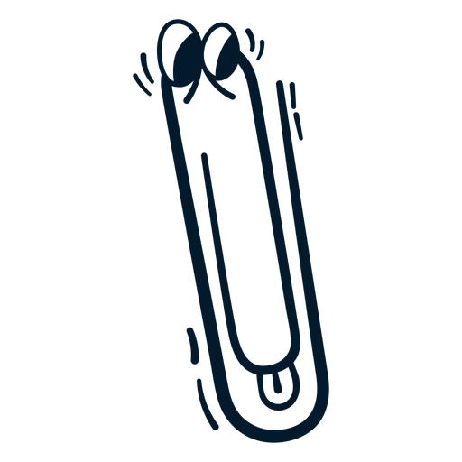 Paperclip stroke cartoon PNG Design