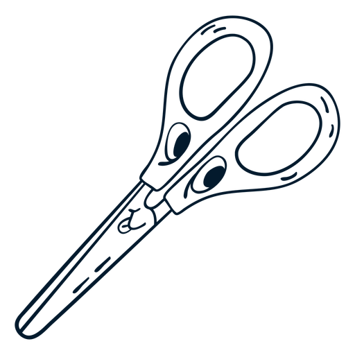 Scissors stroke cartoon PNG Design
