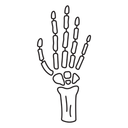 Skeleton hand stroke PNG Design