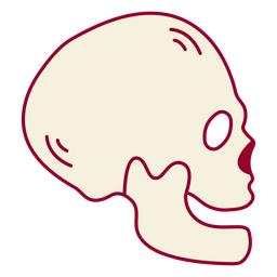 Skeleton head color stroke PNG Design