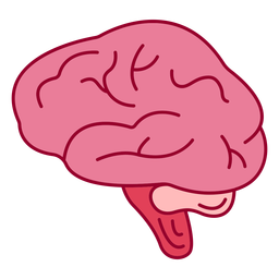 Trazo de color del cerebro de vista lateral Diseño PNG