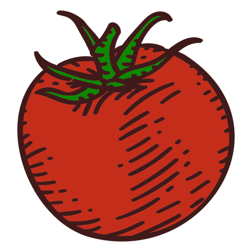 Tomato ingredient color stroke PNG Design