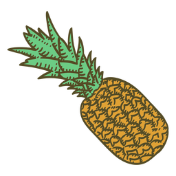Pineapple ingredient color stroke PNG Design Transparent PNG