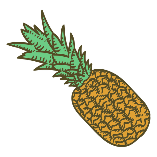 Pineapple ingredient color stroke PNG Design