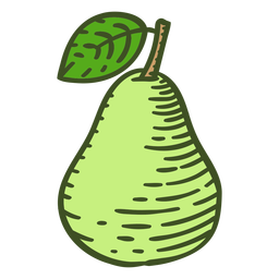 Pear ingredient color stroke PNG Design
