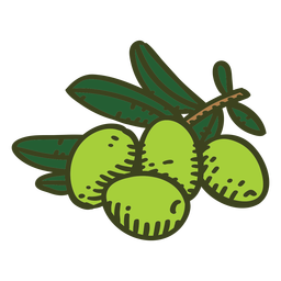 Olives ingredient color stroke PNG Design