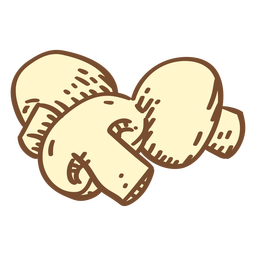 Champignon mushroom color stroke PNG Design
