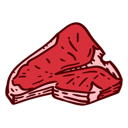 Steak meat color stroke PNG Design Transparent PNG