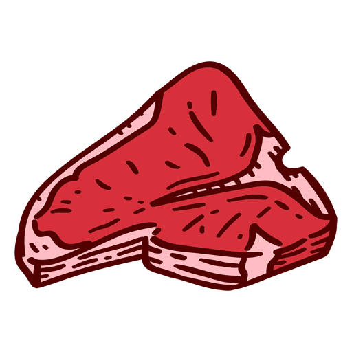 Steak meat color stroke PNG Design