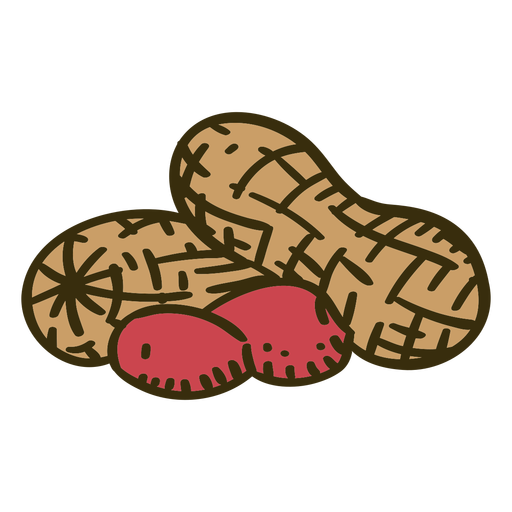 Peanuts ingredient color stroke PNG Design