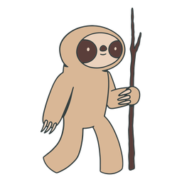 Faultier mit Stabfarbstrich PNG-Design
