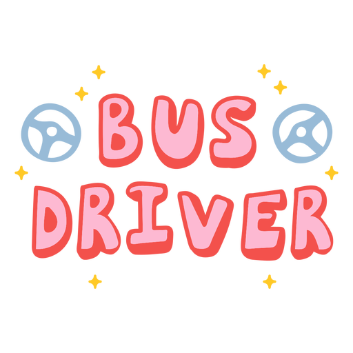 Bus driver color doodle badge