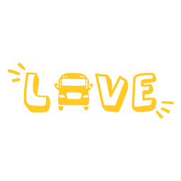 Love school bus badge filled stroke PNG Design
