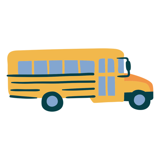 Small school bus side flat PNG Design