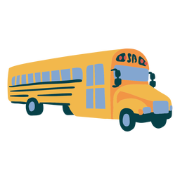 Long School Bus Flat PNG & SVG Design For T-Shirts