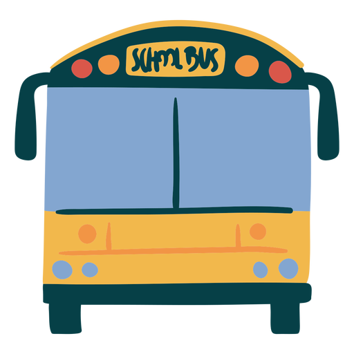 Frontal simple school bus flat