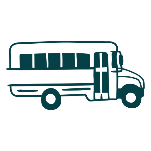 Side school bus filled stroke  PNG Design