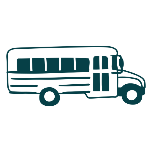 Vista lateral del trazo lleno del autobús escolar Diseño PNG