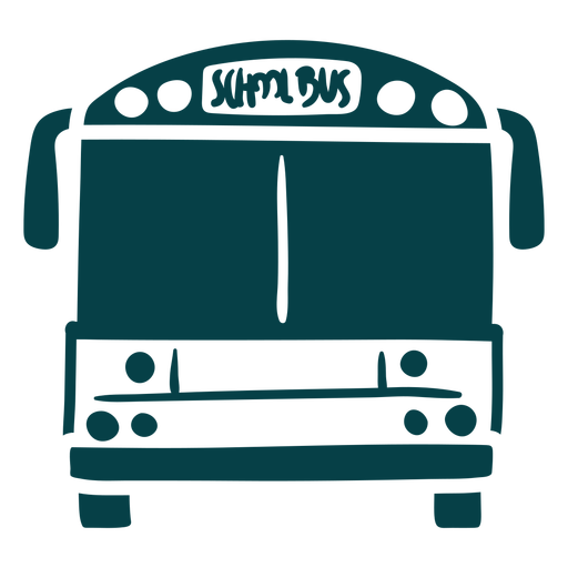 Frontal bus filled stroke  PNG Design