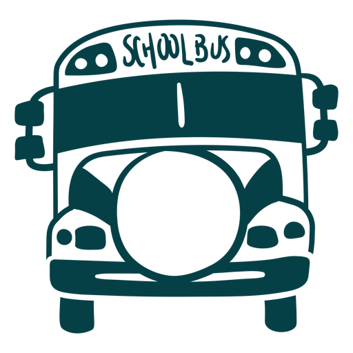 Frontal school bus rounded label