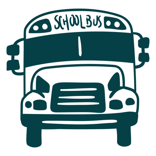 Frontal filled stroke school bus PNG Design