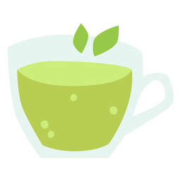 Green tea cup flat Transparent PNG