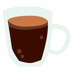 Coffee glass cup flat PNG Design Transparent PNG