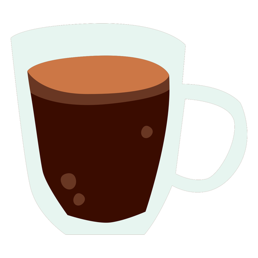 Coffee glass cup flat PNG Design