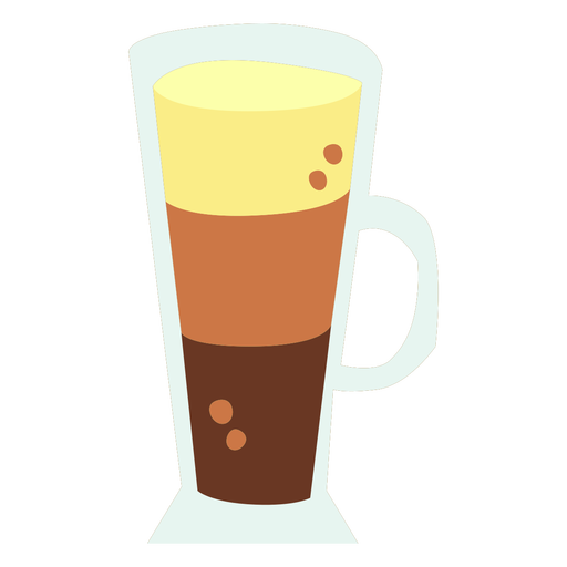 Capuccino coffee glass cup flat PNG Design