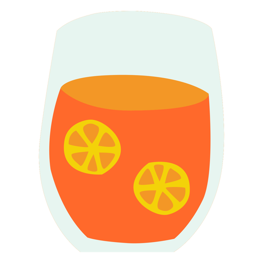 Orange juice flat glass PNG Design