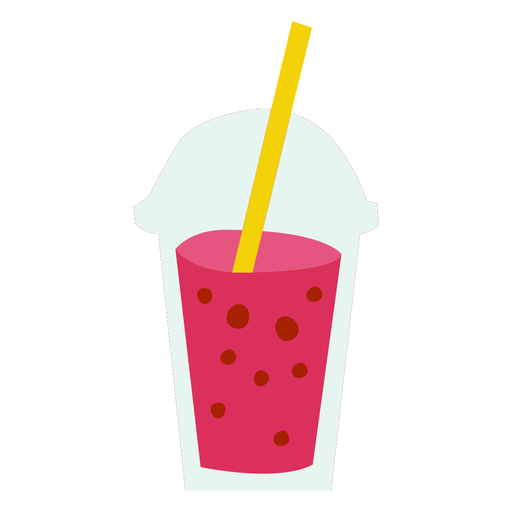 Strawberry smoothie flat  PNG Design