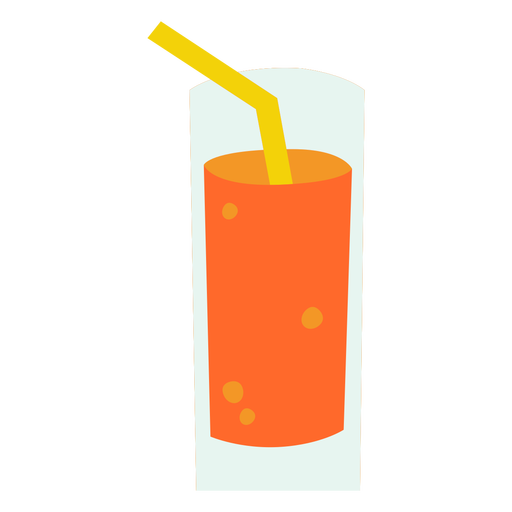 Glass of juice color flat