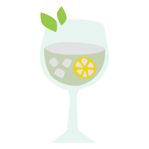 Gin tonic color flat glass PNG Design