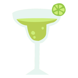 Margarita glass color flat PNG Design